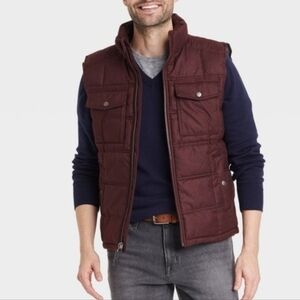 Goodfellow & Co Puffer Vest Sleeveless Maroon Red Men's Jacket Coat Size XL Cozy